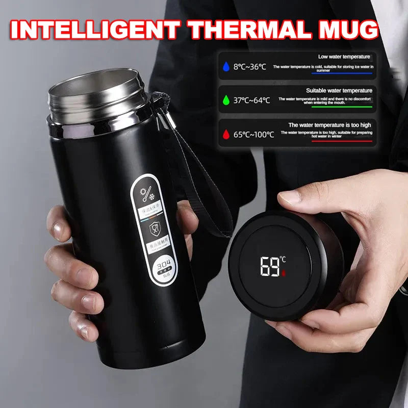 Thermos Bottle with LED Display Stainless Steel