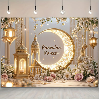 Crescent Moon Ramadan Lantern Door Banner Decor
