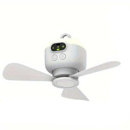 Portable USB Rechargeable Ceiling Fan with Night Light