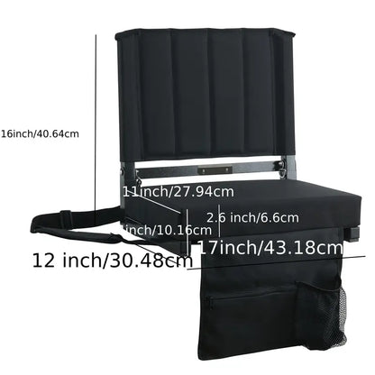 Portable Outdoor Stand Sports Seat with Back Support and Wide Cushion