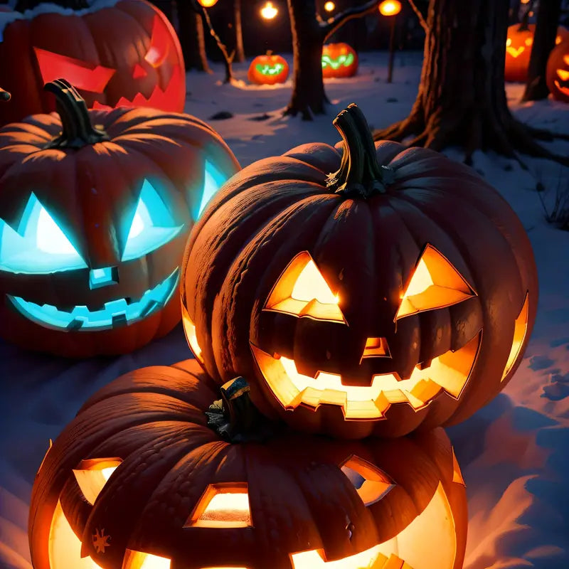 4pcs Spooky Pumpkin LED Lights
