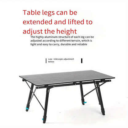 Adjustable Height Outdoor Aluminum Alloy Folding Table