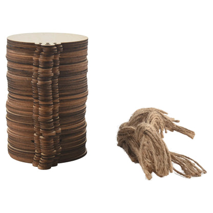 DIY Wooden Round Bauble Ornaments with Twines