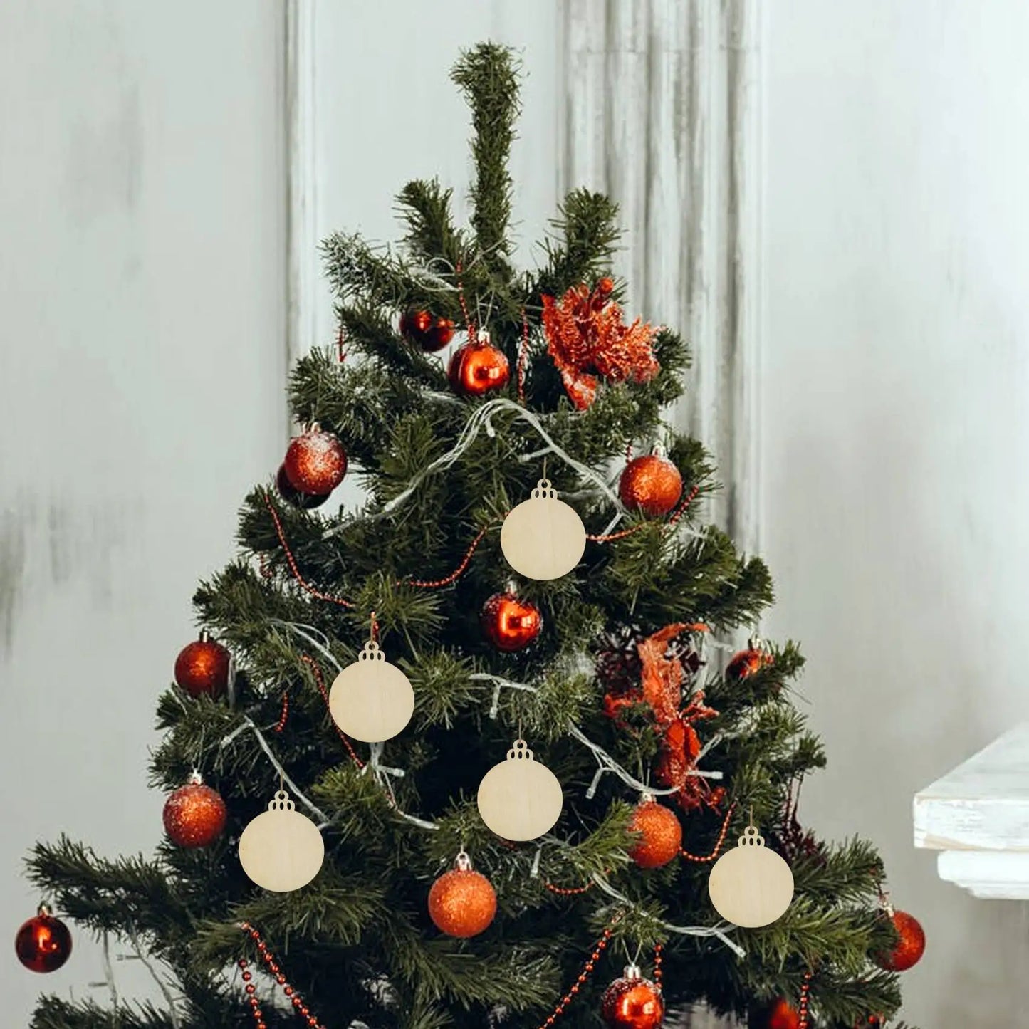 DIY Wooden Round Bauble Ornaments with Twines