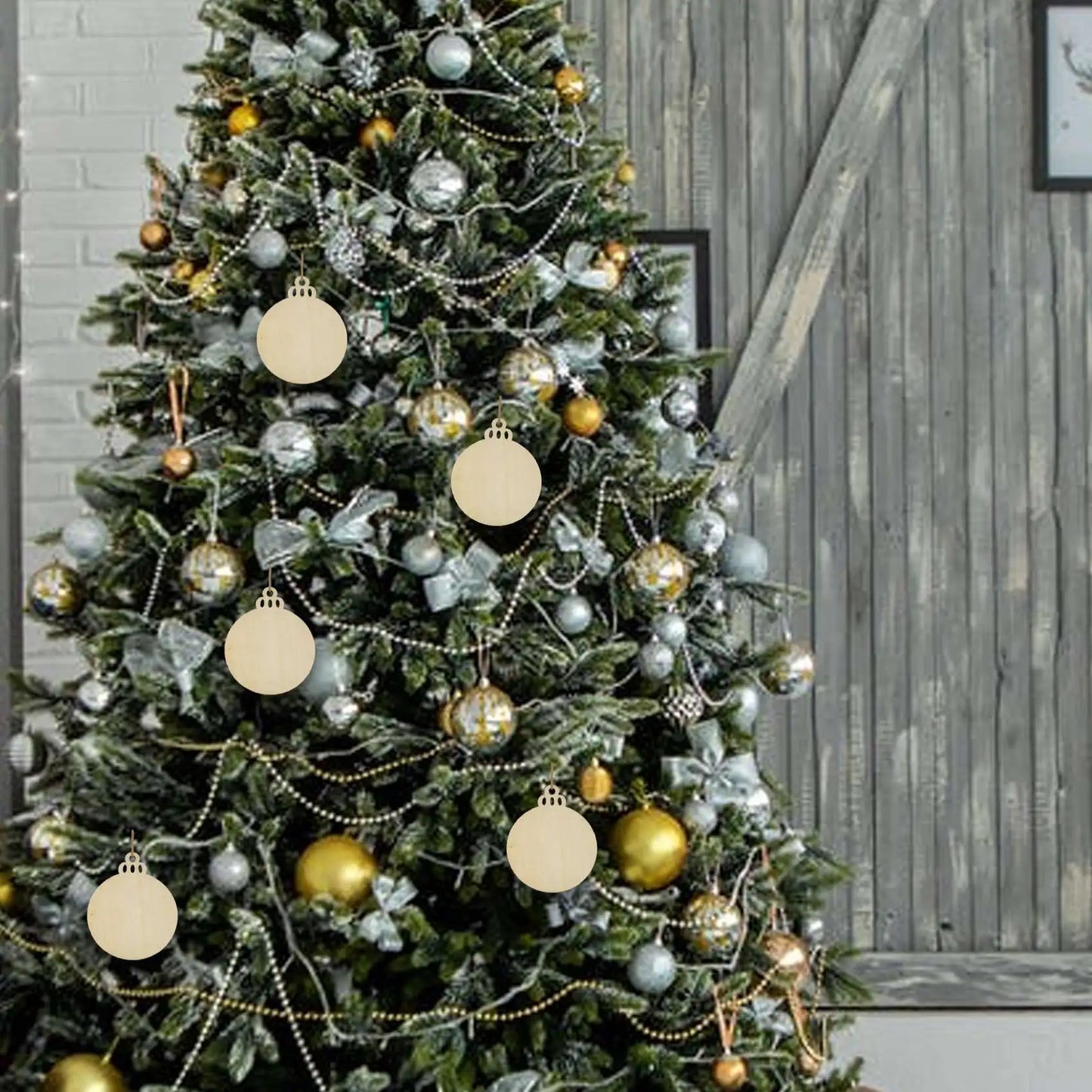 DIY Wooden Round Bauble Ornaments with Twines