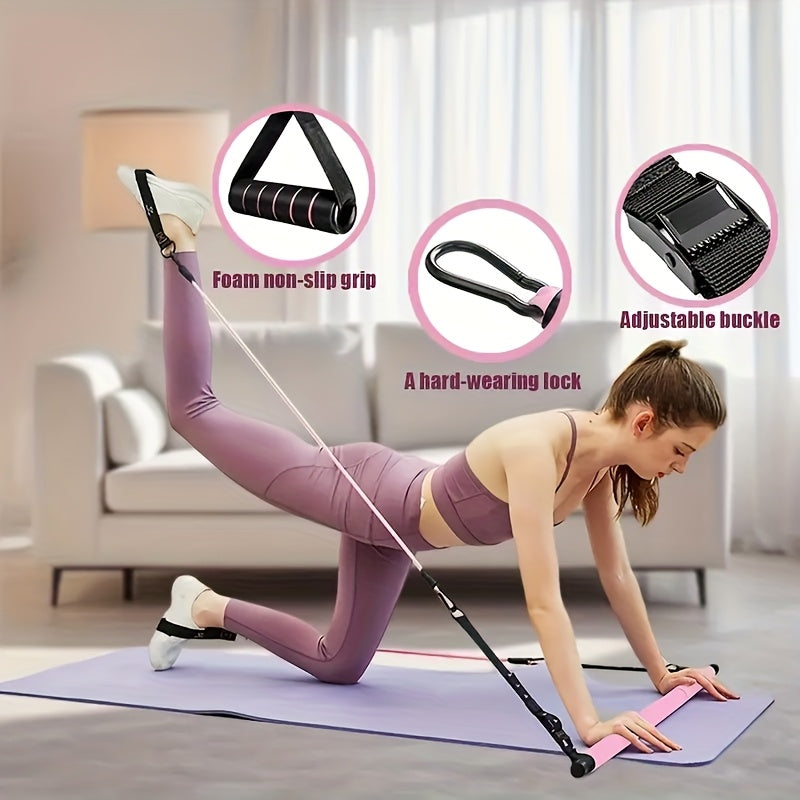 Pilates Stick Resistance Belt Fitness Set (14pcs)