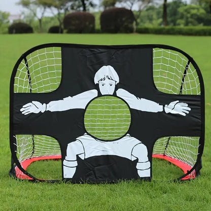Portable Dual-Use Folding Soccer Goal - Red