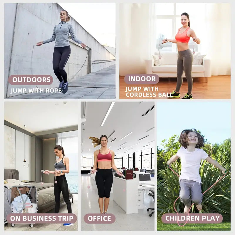 Jump Rope with LED Screen and Silicone Handle