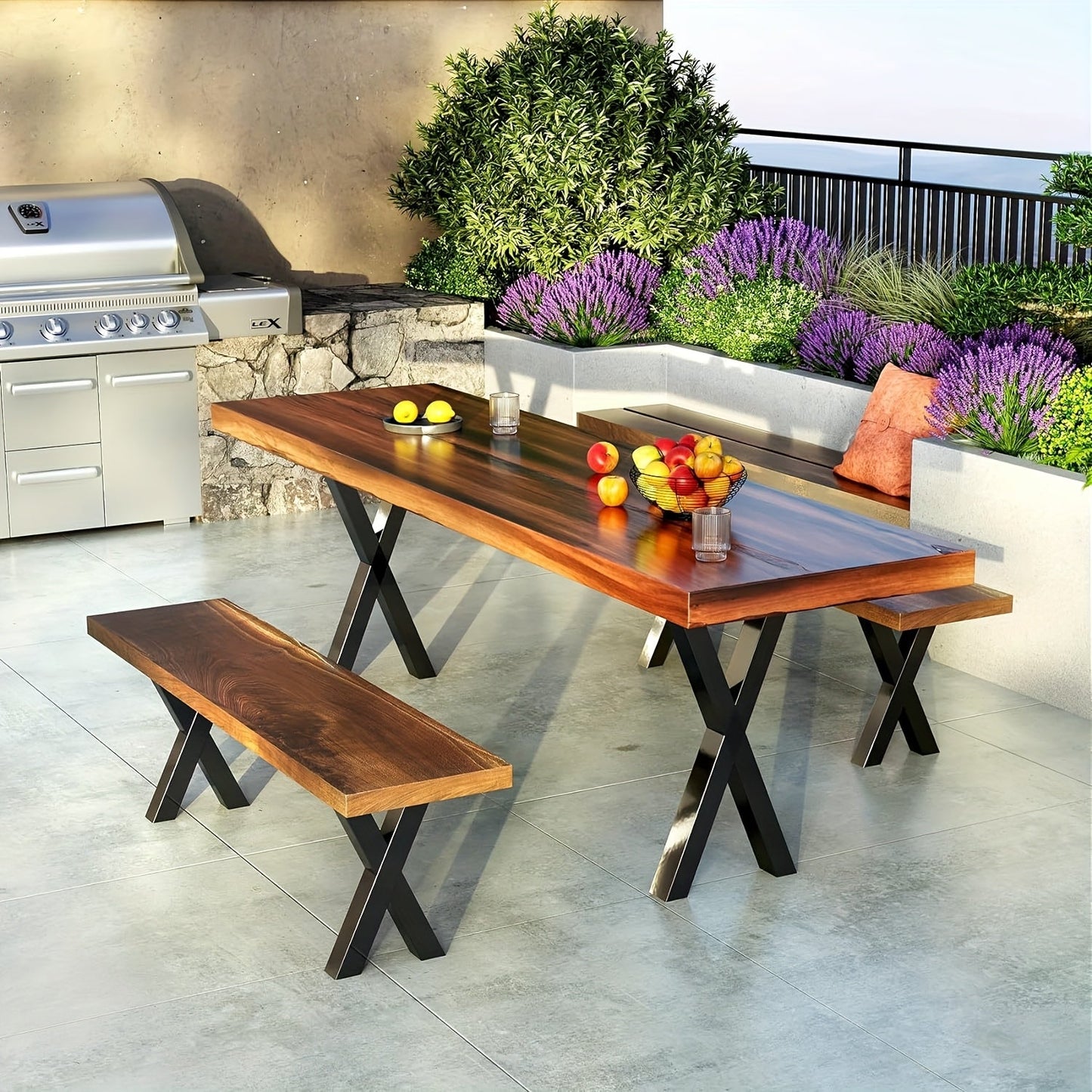 X-Shaped Iron Table Legs Metal Furniture Base (2pcs)