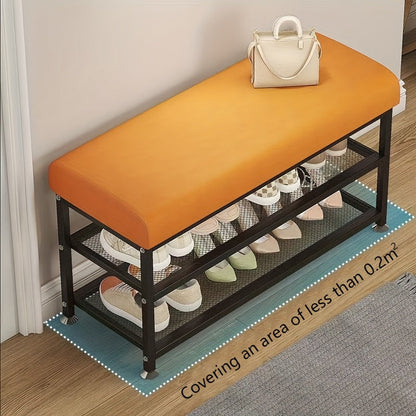 Shoe Changing Stool with Storage Rack