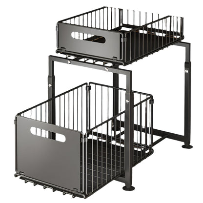2-Tier Under Sink Storage Rack with Drawers