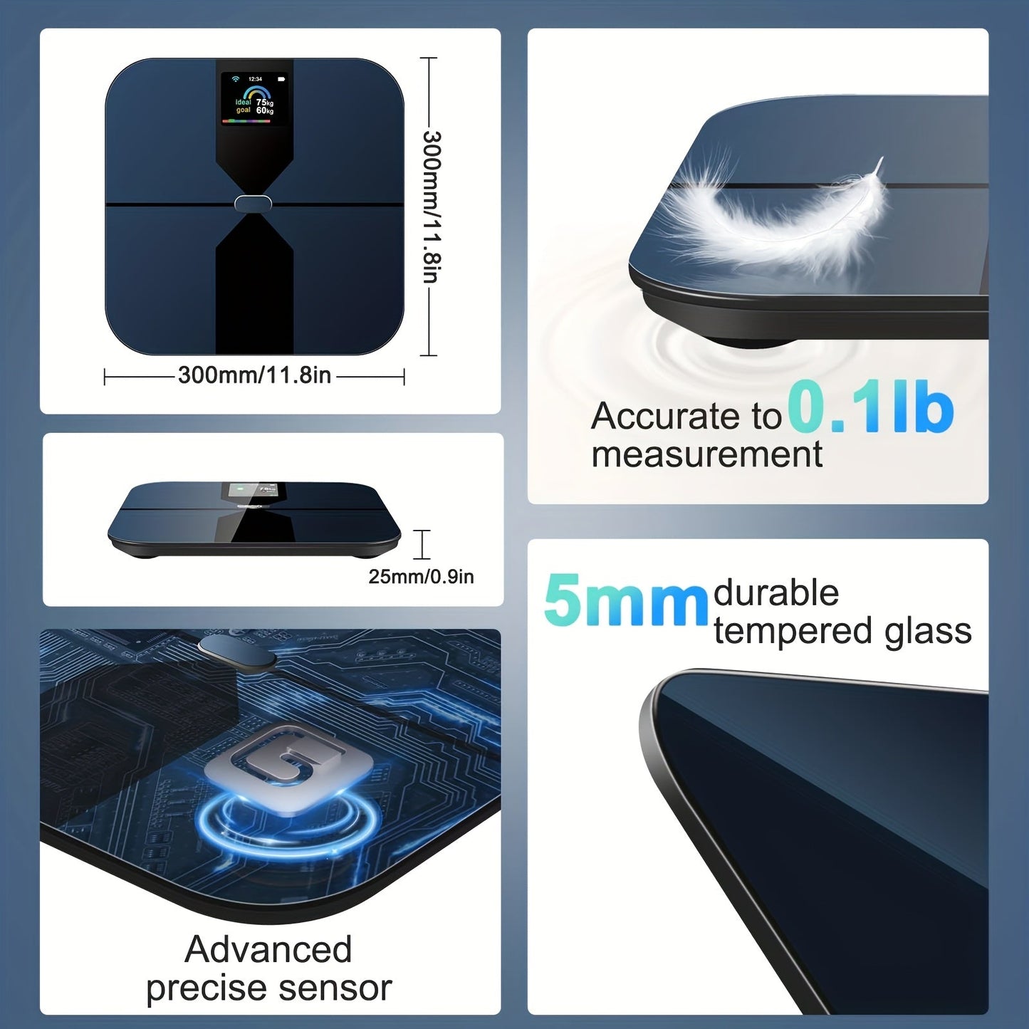 Smart Body Scale with Color Screen & App Sync