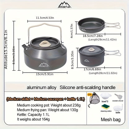 Camping Kitchen Set for 4-Person Cooking (9pcs)