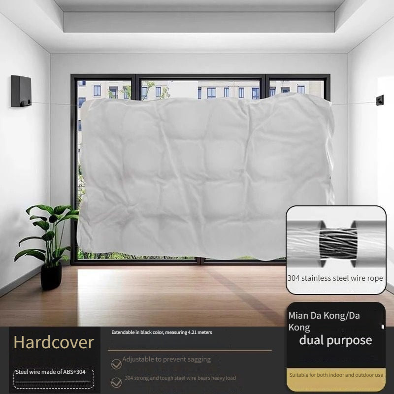 Wall Mount with Invisible Retractable Clothesline