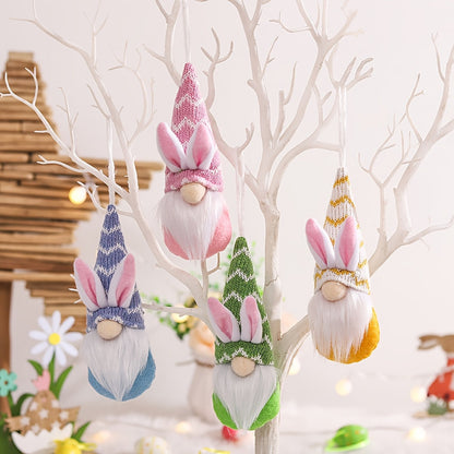 4-Pack Polyester Easter Bunny Hanging Ornaments