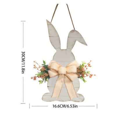 Rabbit Shaped Butterfly Wooden Holiday Hanging Decoration