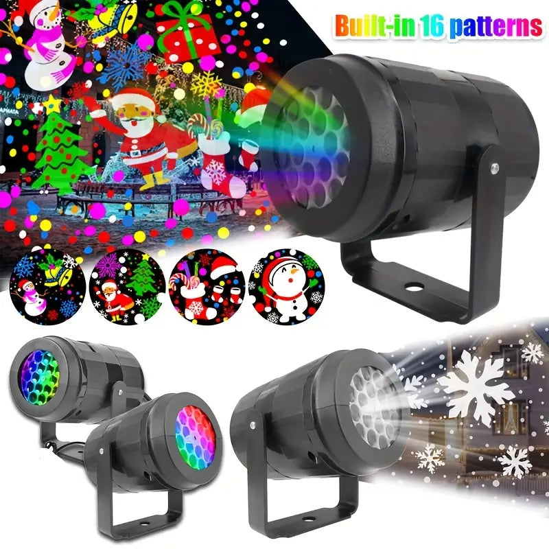 360° Rotating LED Snowflake Projector Night Light