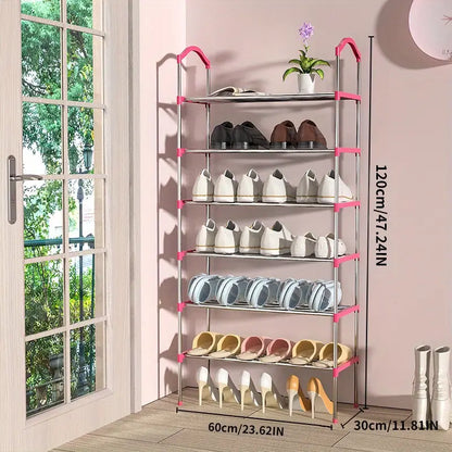 Organize your shoe collection with this multi-layer shoe rack
