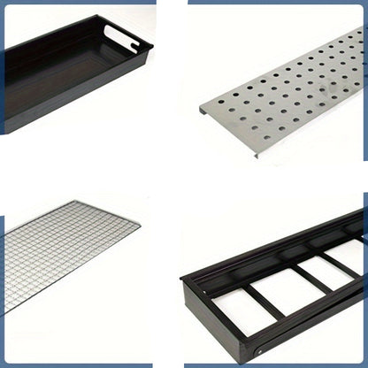 Portable Folding BBQ Grill with Side Shelf