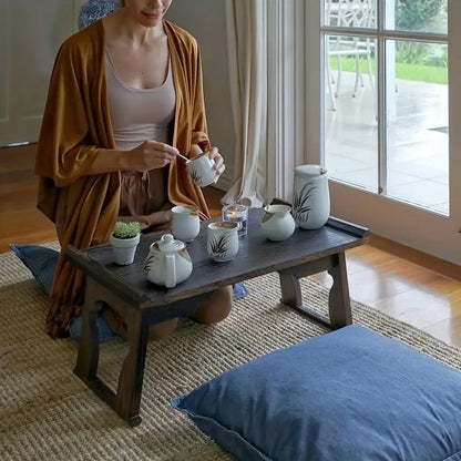 Meditation Table - Japanese Minimalist Altar Chabudai Coffee & Tea Low Floor Table