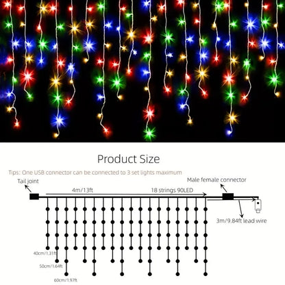 Dazzling Drops: Waterproof Icicle Christmas Lights