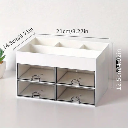 Elevate Beauty Space with 4-Drawer Desktop Makeup Organiser