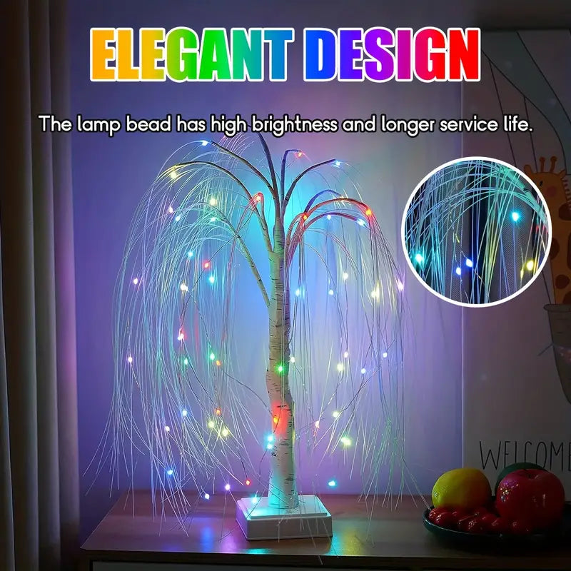 Christmas Radiance: LED Colorful Willow Tree Lights