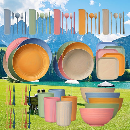 Outdoor Camping Dinnerware Set for 5 (62pcs)