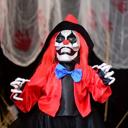 1pc Scary Clown Ground Stake – Red Clown