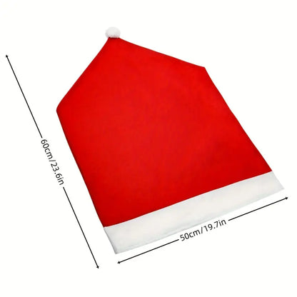 4Pcs Christmas Chair Covers - Santa Claus Red Hat Snowflake Chair Xmas Cap