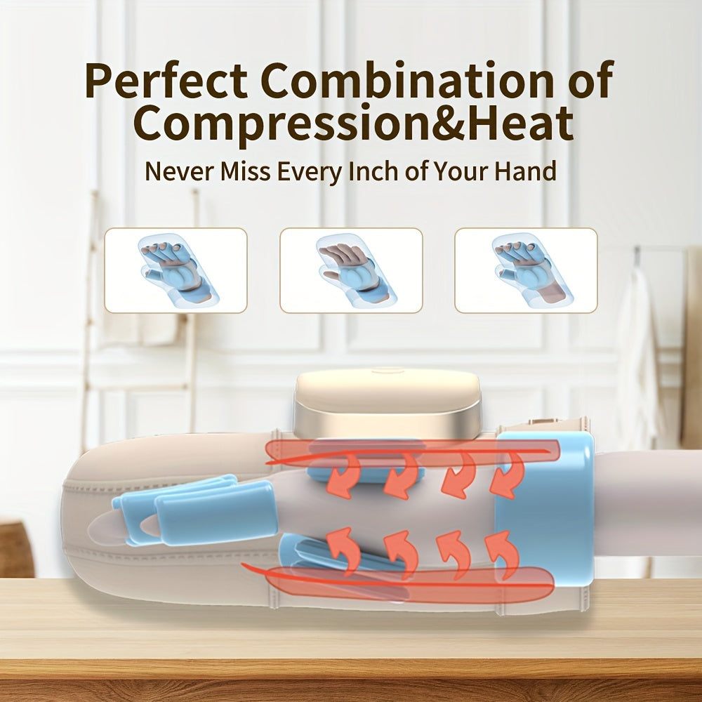 Wireless Electric Hand Massager with Compression & Kneading(White)