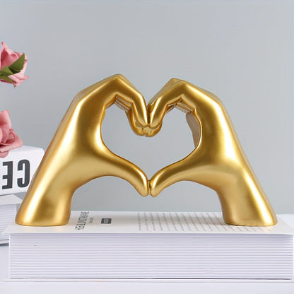 Heart Gesture Resin Statue for Home & Office Decor