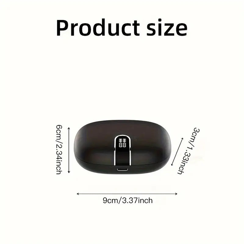 Wireless Sports Earbuds with Pure Bass Sound and LED Display - Black