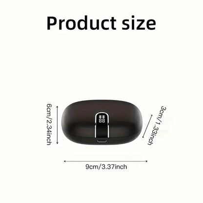 Wireless Sports Earbuds with Pure Bass Sound and LED Display - Black