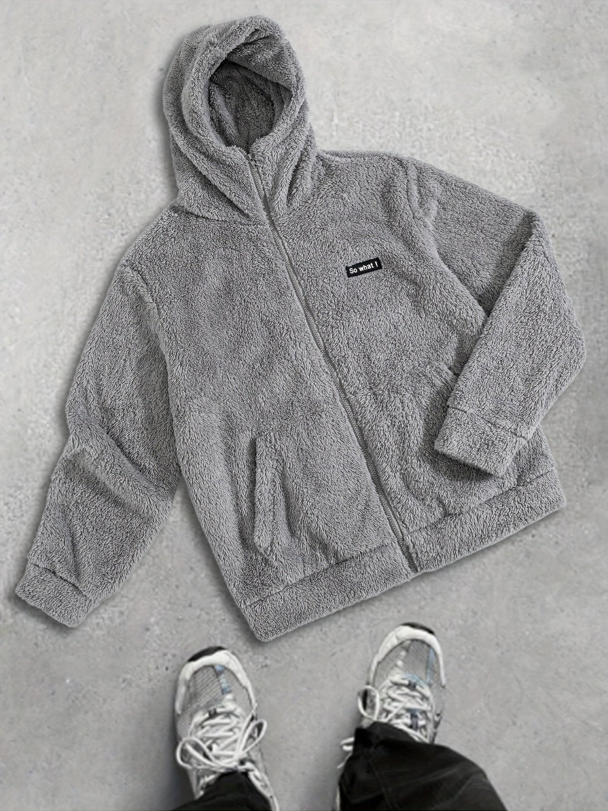 Men's Plush Hooded Zip Cardigan