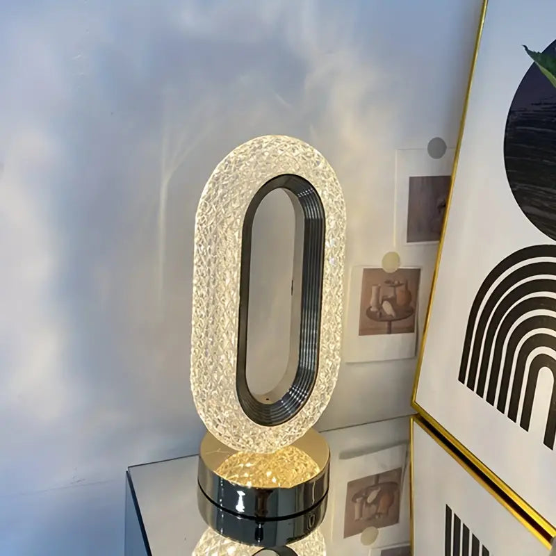 Modern Crystal Table Lamp with Color-Changing LED Lights