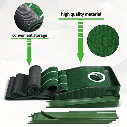 Compact Edition Portable Golf Putting Training Mat