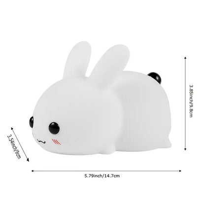LED Cute Bunny Night Light - Rechargeable Color Changing Lamp for a Glowing Rabbit Experience- Colorful With Remote