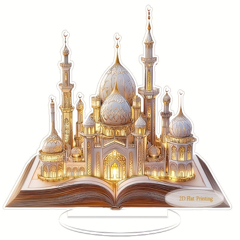 2D Flat Acrylic Mosque Desktop Tabletop Decoration