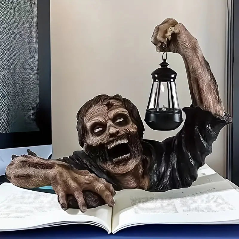 Undead Illumination: Zombie Garden Statue with Lamp