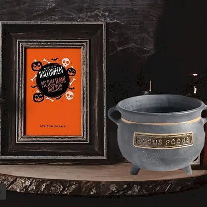 Mini Resin Pot With Black Stand - Witch Cauldron Serving Set