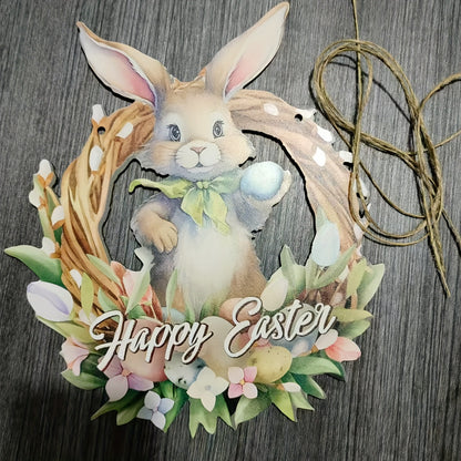Easter Bunny Wreath Door Hanger for Holiday Decor
