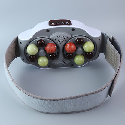 USB-Rechargeable Abdominal Massager with Stone Kneading(White)