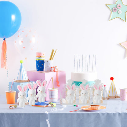 6-Pack Mini White Bunny Gifts with Hug Cards