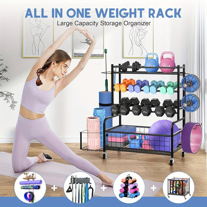 Double-Layer Iron Storage Rack for Sports Equipment