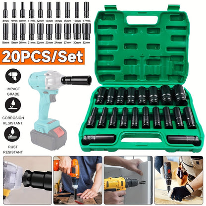 20X Metric Deep Impact Socket Set (8-32mm)