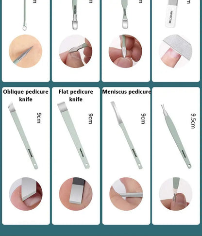 12/16 Pcs Manicure Pedicure Facial Set  With Leather Case