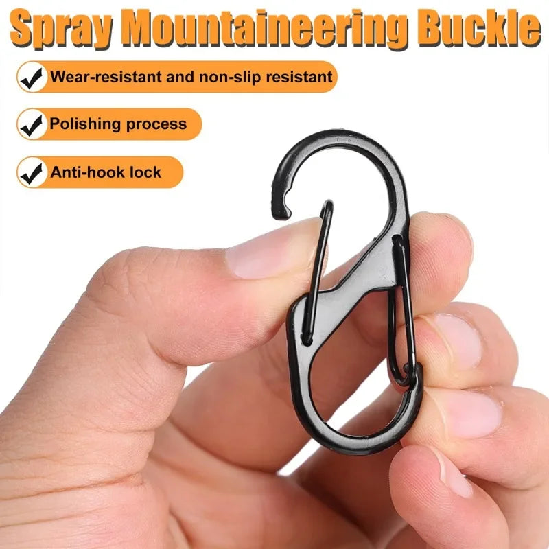 S-Type Zinc Alloy Carabiner with Lock (5Pcs)