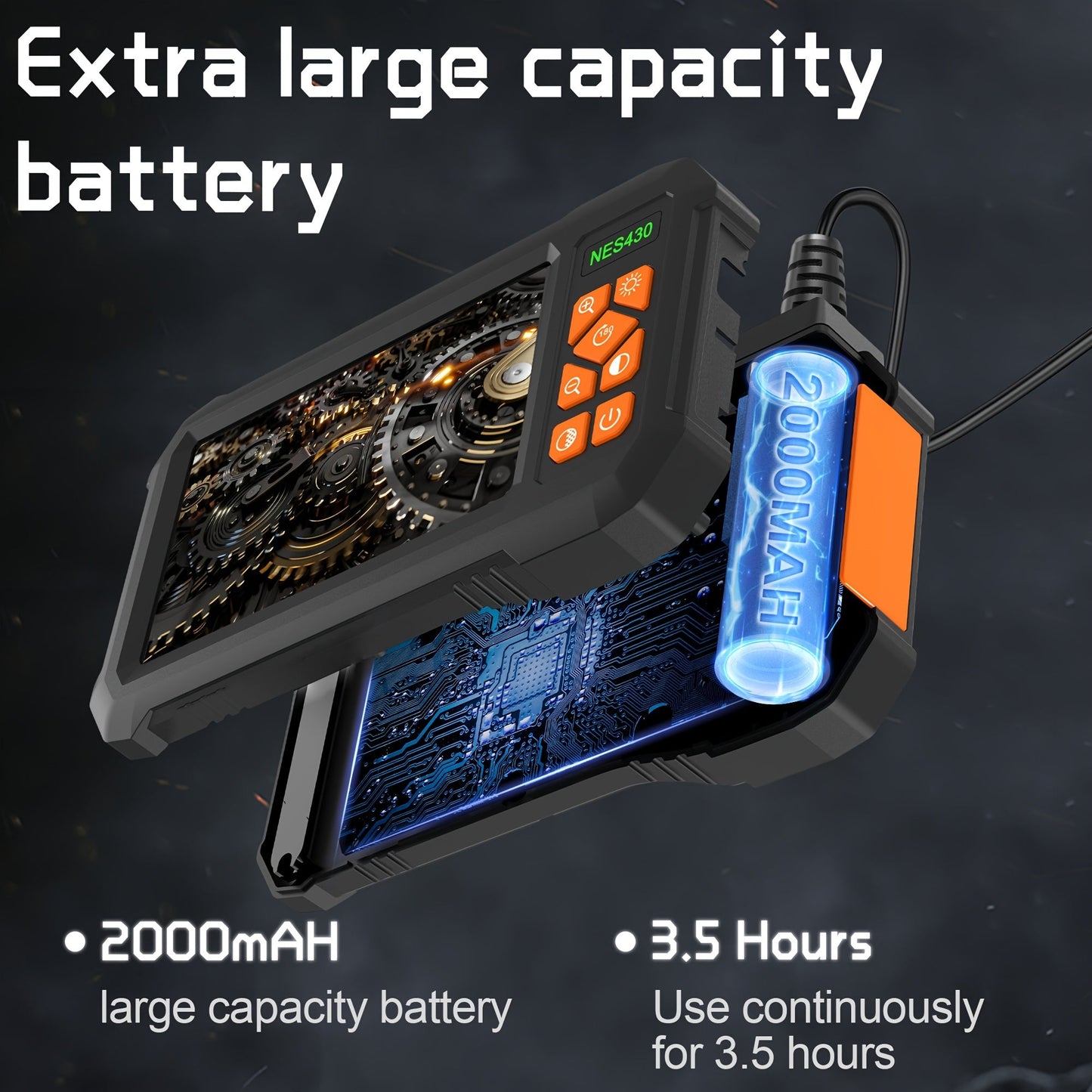 Borescope Camera with Light & Screen (1080P HD)