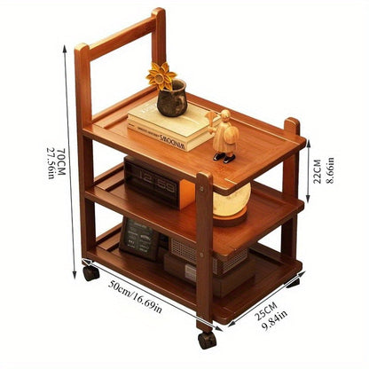 Solid Wood Side Table with Storage